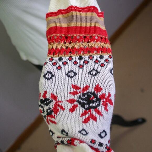 We The Free V Neck Thermal Top Crochet Knit Folk Scandi Cabin Cozy - Picture 3 of 6